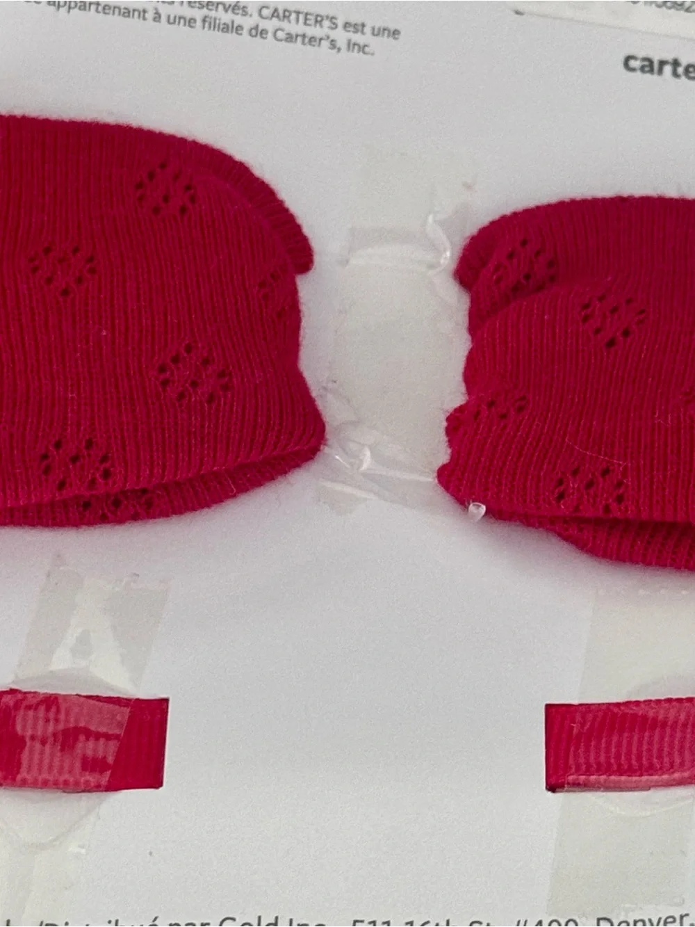 carter's Baby Girls Red Headwrap & Pink Heart Clip Set, NEW